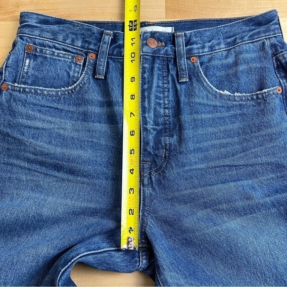 Madewell Classic Straight Jeans in Jade Wash: Knee-Rip Edition Size 27 - Picture 11 of 12